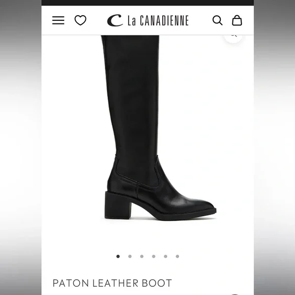 Brand New! La Canadienne Paton Black Leather size 38.5 - Picture 3 of 5
